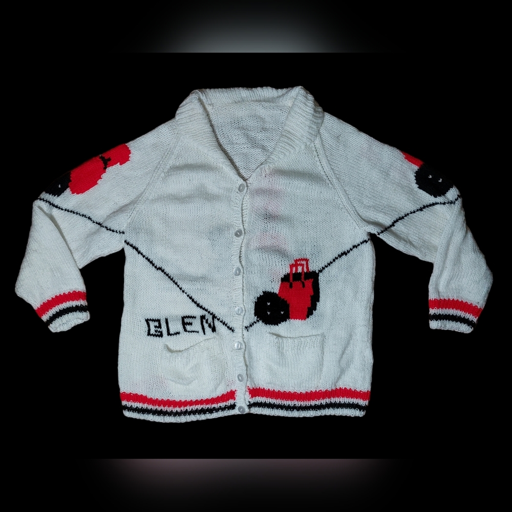 Vintage 1950s Cowichan Sweater with Bowling Pins and Balls